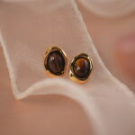 Close-up of golden brown shimmer in natural tiger eye stones