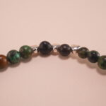 Close-up of Green Jade Beads and Leaf Charm – 4mm Gemstone Bracelet